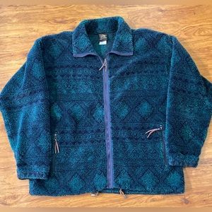 Vintage 90’s Helly Hansen Aztec Navajo Tribal Fleece Pullover Jacket L Authentic